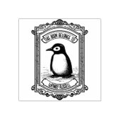 Penguin Chick Aangepaste Naam Boekplaat Rubberstempel (Afrduk)