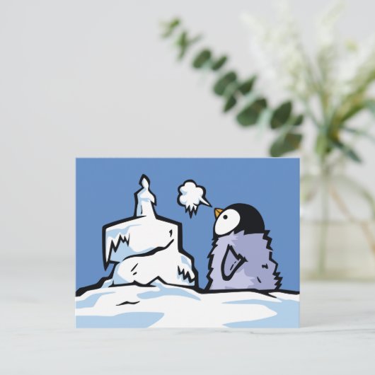 Penguin Chick Birthday Post Card Briefkaart (Staand voorkant)