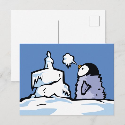 Penguin Chick Birthday Post Card Briefkaart (Voorkant / Achterkant)
