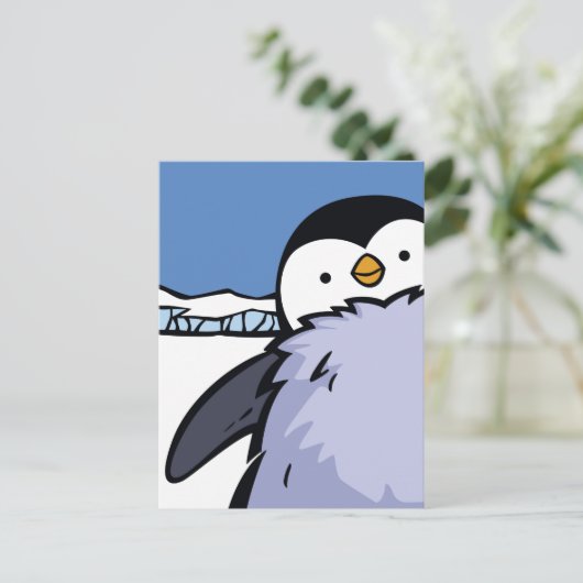 Penguin Chick Close Post Card Briefkaart (Staand voorkant)