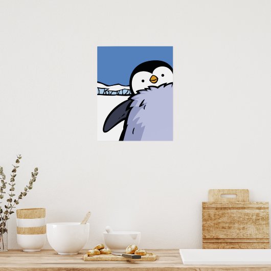 Penguin Chick Close Up Poster (Keuken)