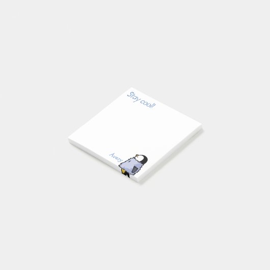 Penguin Chick die post-it nota's kijkt Post-it® Notes (Schuin)