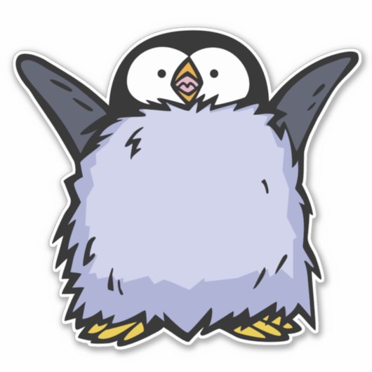 Penguin Chick Happy Die Die-cut Sticker (Voorkant)