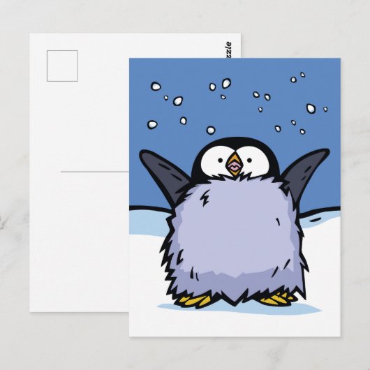 Penguin Chick Happy Post Card Briefkaart (Voorkant / Achterkant)