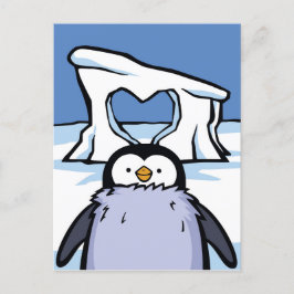 Penguin Chick Heart Post Card Briefkaart