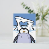 Penguin Chick Heart Post Card Briefkaart (Staand voorkant)