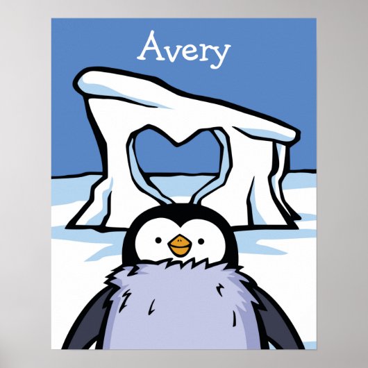 Penguin Chick Heart Poster (Voorkant)