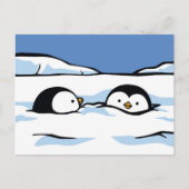 Penguin Chick Snow Deep Post Card Briefkaart (Voorkant)