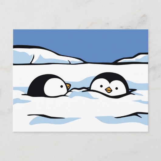 Penguin Chick Snow Deep Post Card Briefkaart (Voorkant)