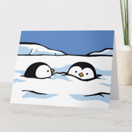 Penguin Chick Snow Deep Wenskaart Kaart