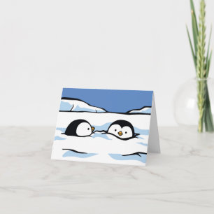 Penguin Chick Snow Deep Wenskaart Kaart