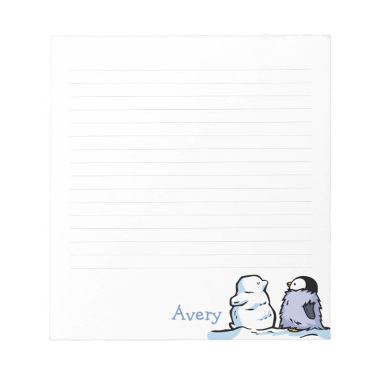 Penguin Chick Snow Note Pad Notitieblok (Voorkant)