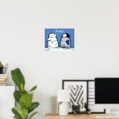 Penguin Chick Snow Poster (Thuiskantoor)