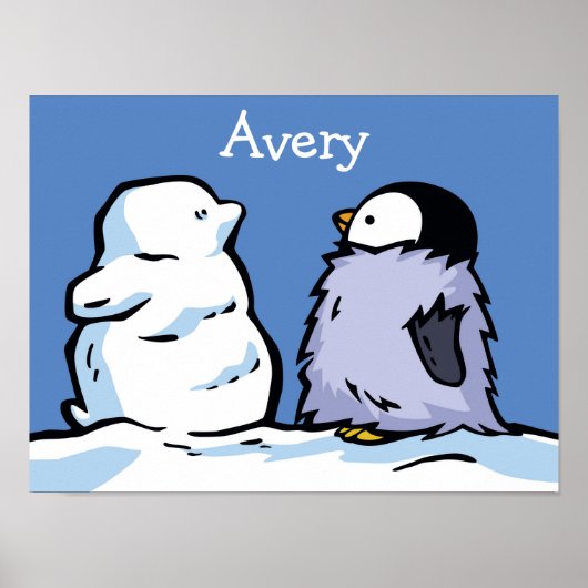 Penguin Chick Snow Poster (Voorkant)