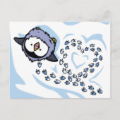 Penguin Chick Snowprint Post Card Briefkaart (Voorkant)