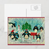 Penguin Christmas Briefkaart (Voorkant / Achterkant)