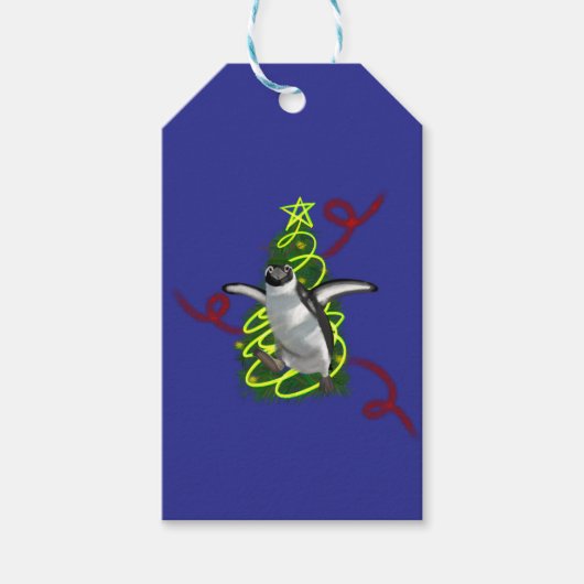 Penguin Christmas Cadeaulabel (Voorkant)