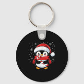 Penguin Christmas Candy Cane Winter Toddler Girl B Sleutelhanger (Voorkant)