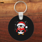 Penguin Christmas Candy Cane Winter Toddler Girl B Sleutelhanger (Voorkant)