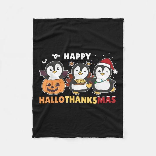 Penguin Christmas Halloween Costume Happy Hallotha Fleece Deken (Voorkant)