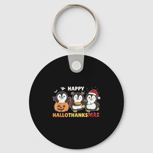Penguin Christmas Halloween Costume Happy Hallotha Sleutelhanger (Voorkant)