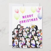 Penguin Christmas Kaart Happy Penguins Party (Voorkant)