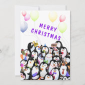 Penguin Christmas Kaart Happy Penguins Party (Achterkant)