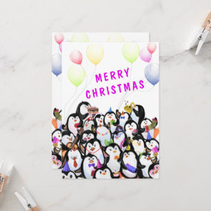 Penguin Christmas Kaart Happy Penguins Party
