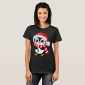 Penguin Christmas Lover Uni-adult Black Small Mode T-shirt (Voorkant volledig)