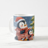  “Penguin Christmas Magic” Cute Christmas Penguin Koffiemok (Voorkant links)