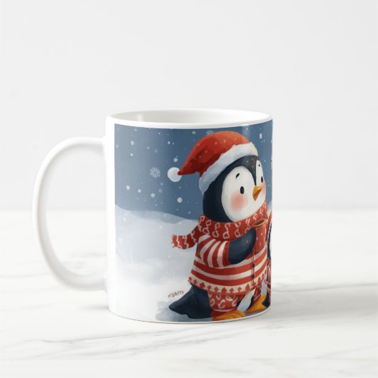  “Penguin Christmas Magic” Cute Christmas Penguin Koffiemok (Links)