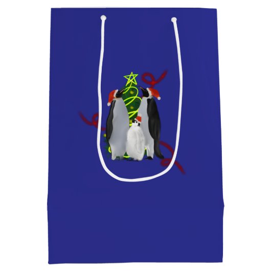 Penguin Christmas Medium Cadeauzakje (Achterkant)