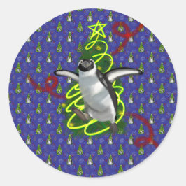 Penguin Christmas Ronde Sticker