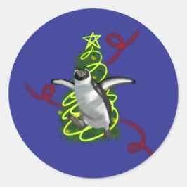 Penguin Christmas Ronde Sticker