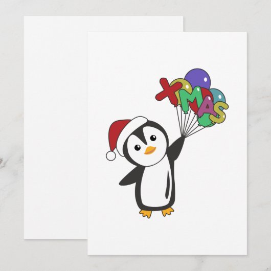 Penguin Christmas Snow Winter Animals Penguins Adu Feestdagenkaart (Voorkant / Achterkant)