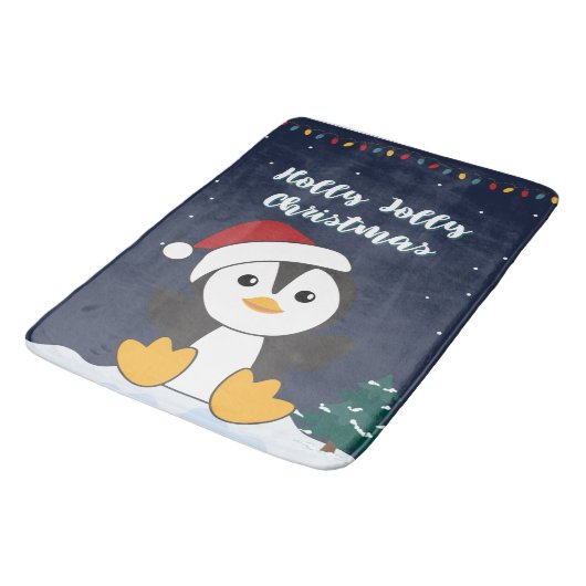 Penguin Christmas Snow Winter Animals Penguins Bat Badmat (Gekanteld)