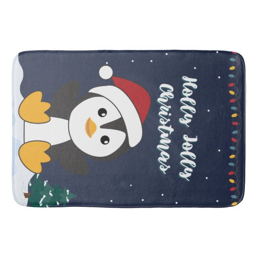 Penguin Christmas Snow Winter Animals Penguins Bat Badmat (Voorkant)