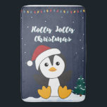 Penguin Christmas Snow Winter Animals Penguins Bat Badmat<br><div class="desc">De pinguïn op Zachte Nacht als wenskaart. Vreemde dieren met geschenken en sneeuw voor de feestdagen. Ook grappig voor kerstmis in juli. Pinguïns zijn schattige dieren en perfect voor Kerstmis.</div>