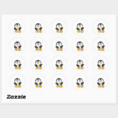 Penguin Christmas Snow Winter Animals Penguins Ronde Sticker (Vel)