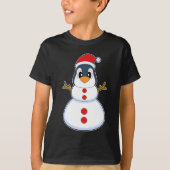 Penguin Christmas Snowman T-shirt (Voorkant)