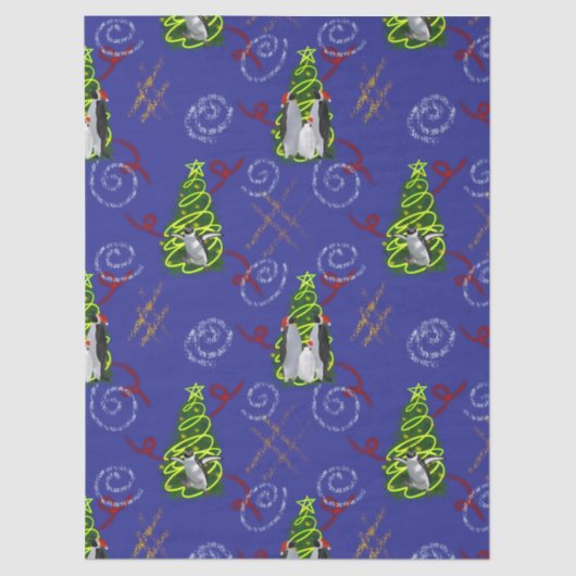 Penguin Christmas Tissuepapier (Voorkant)