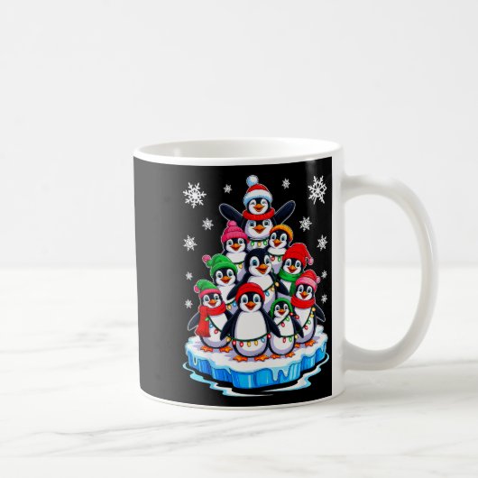 Penguin Christmas Tree Penguin Lover Xmas For Men Koffiemok (Rechts)