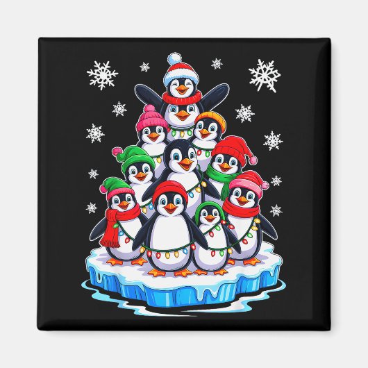 Penguin Christmas Tree Penguin Lover Xmas For Men  Magneet (Voorkant)