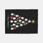 Penguin Christmas Tree Xmas Day Holiday Men & Fleece Deken (Voorkant (Horizontaal))