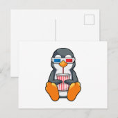 Penguin Cinema Glasses Drink bekertje Briefkaart (Voorkant / Achterkant)