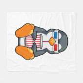 Penguin Cinema Glasses Drink bekertje Fleece Deken (Voorkant (Horizontaal))