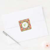 Penguin Circles Monogram Square Stickers (Envelop)