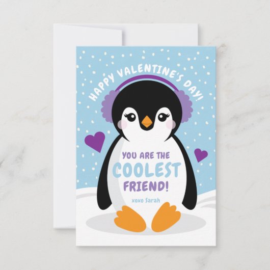 Penguin Classroom Valentijnsdag Card voor kinderen Bedankkaart (Voorkant)