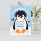 Penguin Classroom Valentijnsdag Card voor kinderen Bedankkaart (Staand voorkant)