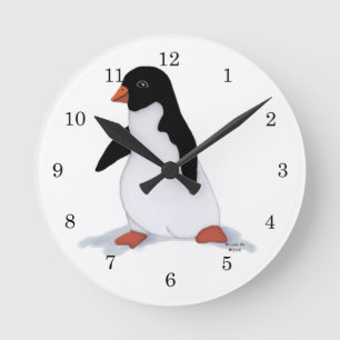 Penguin Clock Ronde Klok